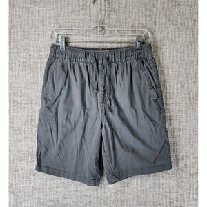 Katin Cotton Shorts Mens Small Gray Pullon Elastic Waist Chino Preppy Casual